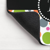 Retro Monogram Kleurrijke Stippen Muismat (Hoek)