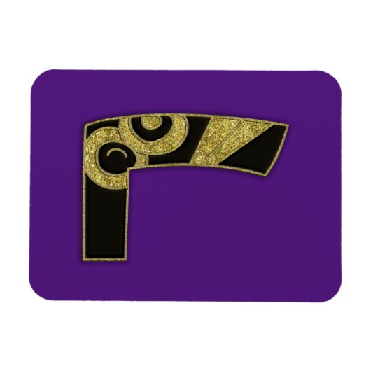 retro monogram - L Magneet (Horizontaal)