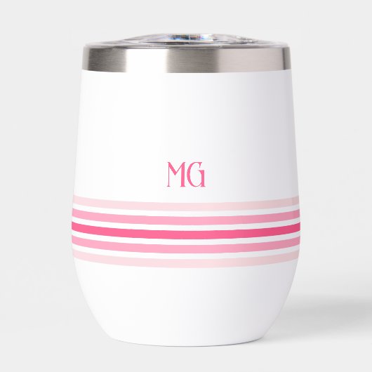 Retro Monogram Minimalistische Strepen (Voorkant)