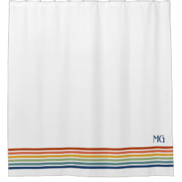 Retro Monogram Minimalistische Strepen Douchegordijn