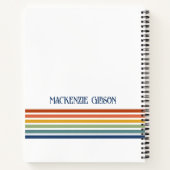 Retro Monogram Minimalistische Strepen Notitieboek (Achterkant)