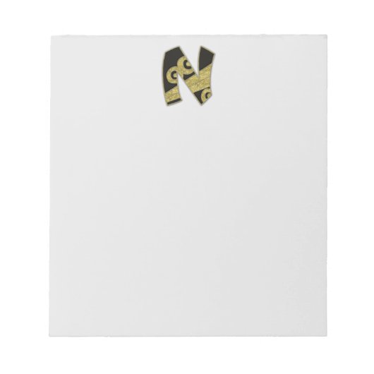 retro monogram - N Notitieblok (Voorkant)