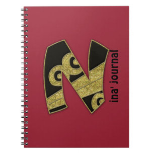 retro monogram - N Notitieboek