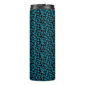 Retro Monogram Neon Blauw 80s Vibes Thermosbeker (Achterkant)