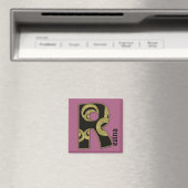 retro monogram - R Magneet (Insitu (Vaatwasser))