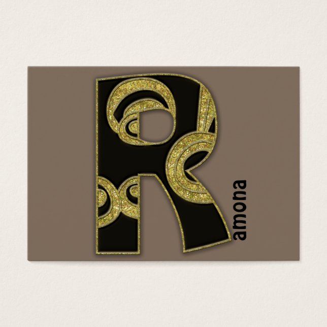 retro monogram - R Visitekaartjes (Voorkant)