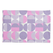 Retro Monogram Roze Paars Mid-Century Cirkels Kussensloop (Achterkant)