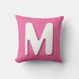 Retro Monogram Roze Wit Kussen