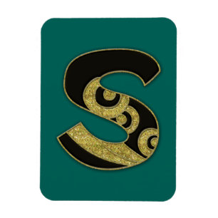 retro monogram - S Magneet