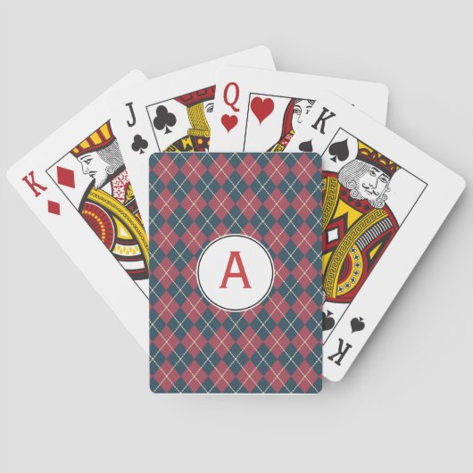 Retro Monogram Speelkaarten (Achterkant)