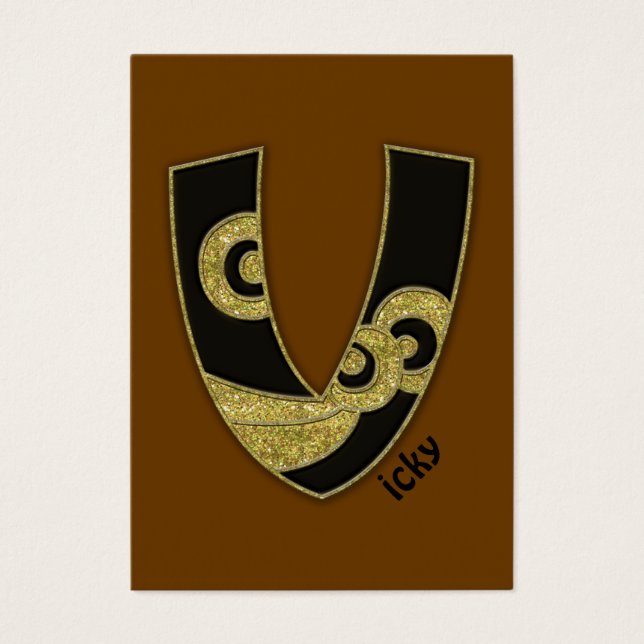 retro monogram - V Visitekaartje (Voorkant)