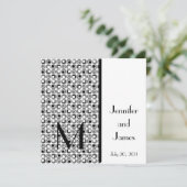 Retro Monogram van de Uitnodiging van het Huwelijk (Staand voorkant)