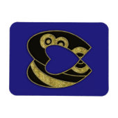 retro monogram - W Magneet (Horizontaal)