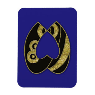 retro monogram - W Magneet