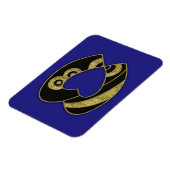 retro monogram - W Magneet (Linkerzijde)