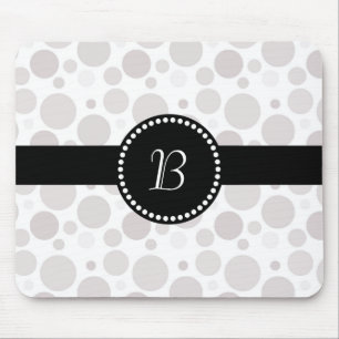 Retro Monogram White en Silver Polka Dot Muismat