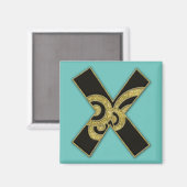 retro monogram - X Magneet (Voorkant / Achterkant)