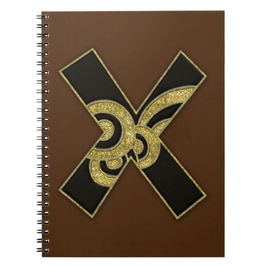 retro monogram - X Notitieboek (Voorkant)