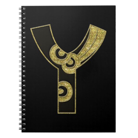 retro monogram - Y Notitieboek (Voorkant)