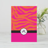 Retro-/monogram-/Zebrastripes-weddenschappen Kaart (Staand voorkant)