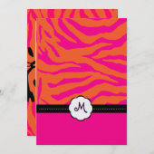 Retro-/monogram-/Zebrastripes-weddenschappen Kaart (Voorkant / Achterkant)