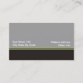 Retro Monogram zwart grijs groen visitekaartjes (Achterkant)