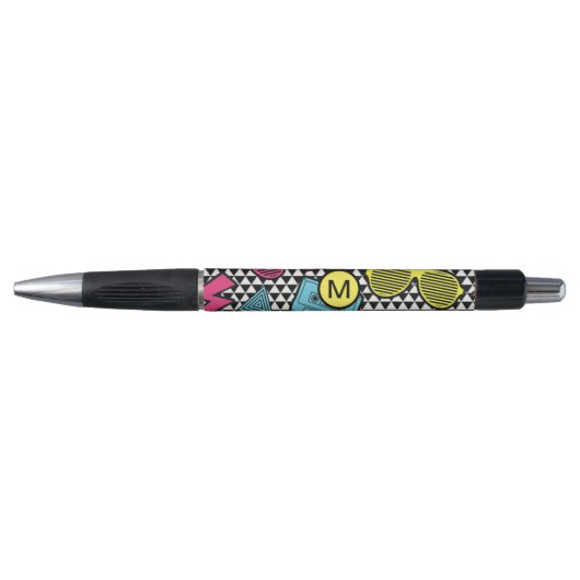 Retro monogramma Colorful Teacher Pen (Voorkant)