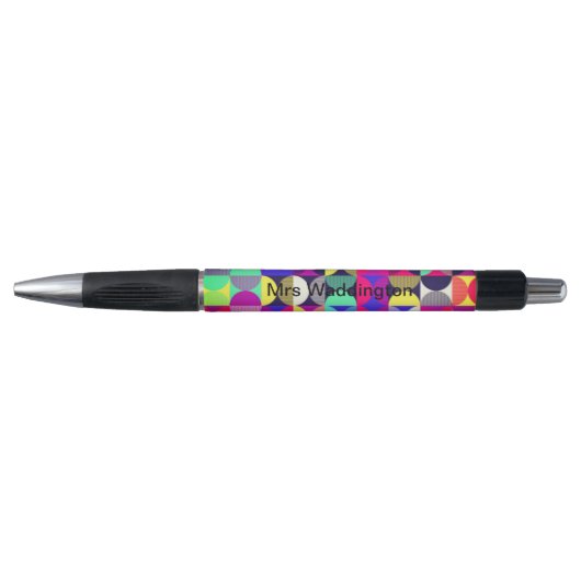 Retro  monogramma Colorful Teacher Pen (Voorkant)