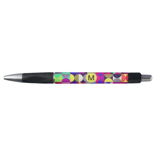 Retro  monogramma Colorful Teacher Pen (Voorkant)