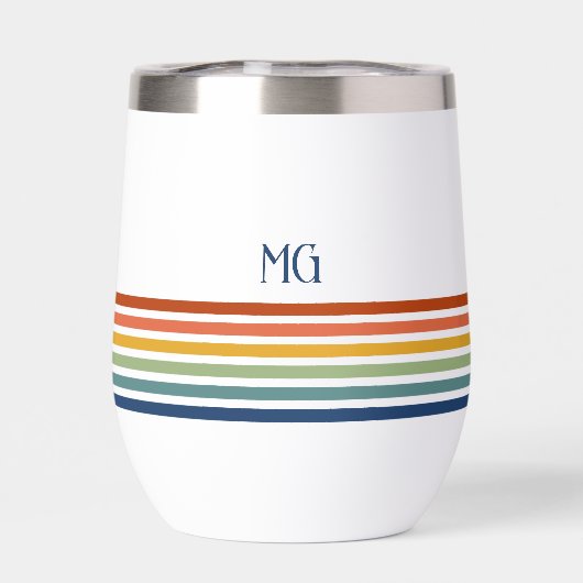 Retro Monogrammed Minimalist Stripes (Achterkant)