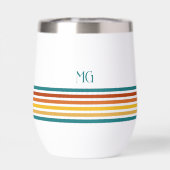Retro Monogrammed Minimalist Stripes (Achterkant)