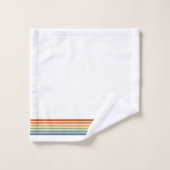 Retro Monogrammed Minimalist Stripes Bad Handdoek (Wasdoekje)