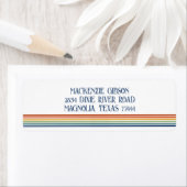 Retro Monogrammed Minimalist Stripes Etiket (Insitu)