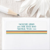 Retro Monogrammed Minimalist Stripes Etiket (Insitu)