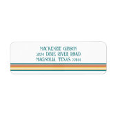 Retro Monogrammed Minimalist Stripes Etiket (Voorkant)