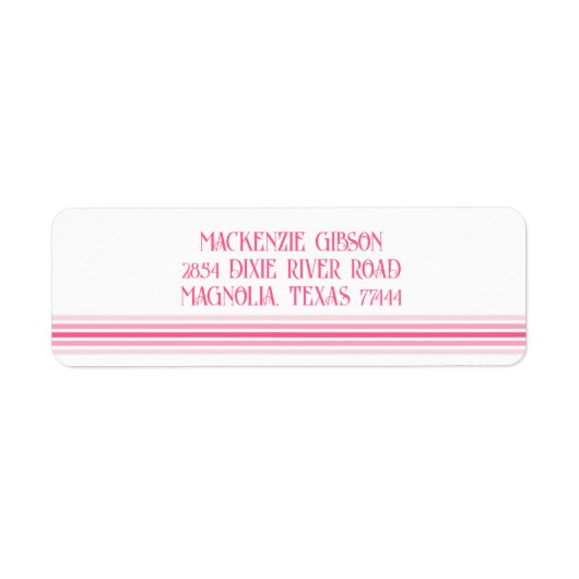 Retro Monogrammed Minimalist Stripes Etiket (Voorkant)