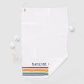 Retro Monogrammed Minimalist Stripes Golfhanddoek (Insitu)