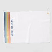 Retro Monogrammed Minimalist Stripes Golfhanddoek (Horizontaal)