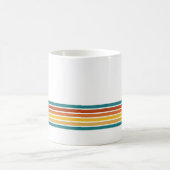 Retro Monogrammed Minimalist Stripes Koffiemok (Center)