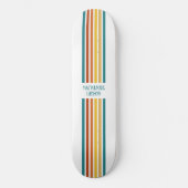 Retro Monogrammed Minimalist Stripes Persoonlijk Skateboard (Voorkant)