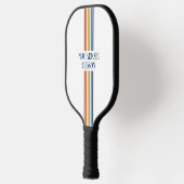Retro Monogrammed Minimalist Stripes Pickleball Paddle (Links)