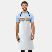 Retro Monogrammed Minimalist Stripes Schort (Gedragen)