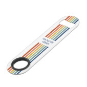 Retro Monogrammed Minimalist Stripes Speed Flessenopener (Voorkant Gekanteld)