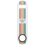 Retro Monogrammed Minimalist Stripes Speed Flessenopener (Achterkant)