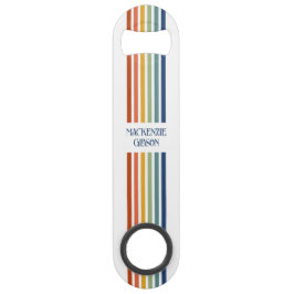 Retro Monogrammed Minimalist Stripes Speed Flessenopener