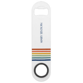 Retro Monogrammed Minimalist Stripes Speed Flessenopener