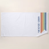 Retro Monogrammed Minimalist Stripes Strandlaken (Voorkant)