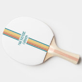 Retro Monogrammed Minimalist Stripes Tafeltennisbatje (Zijkant)