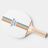 Retro Monogrammed Minimalist Stripes Tafeltennisbatje (Zijkant)