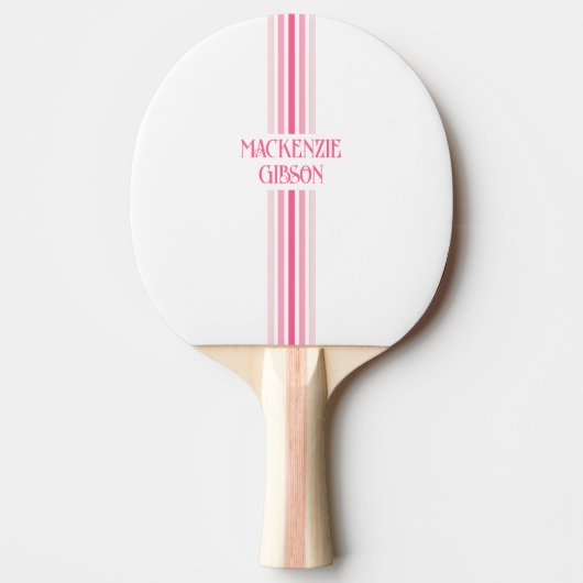 Retro Monogrammed Minimalist Stripes Tafeltennisbatje (Voorkant)